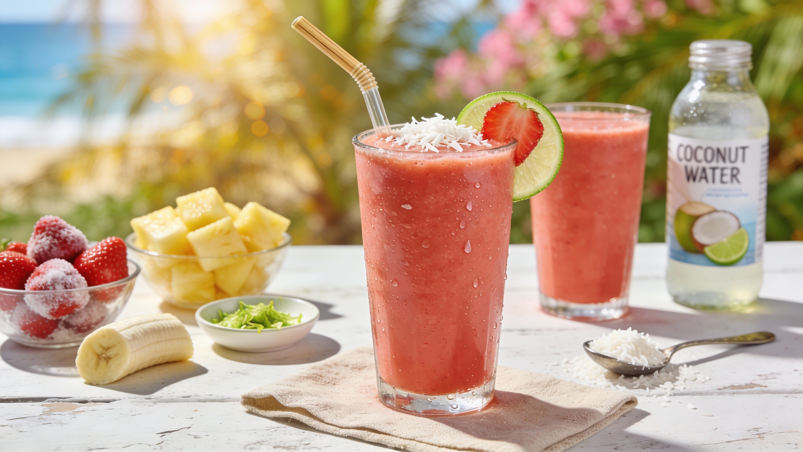 Tropical Sunrise Strawberry Banana Smoothie That Feels Like Vacation