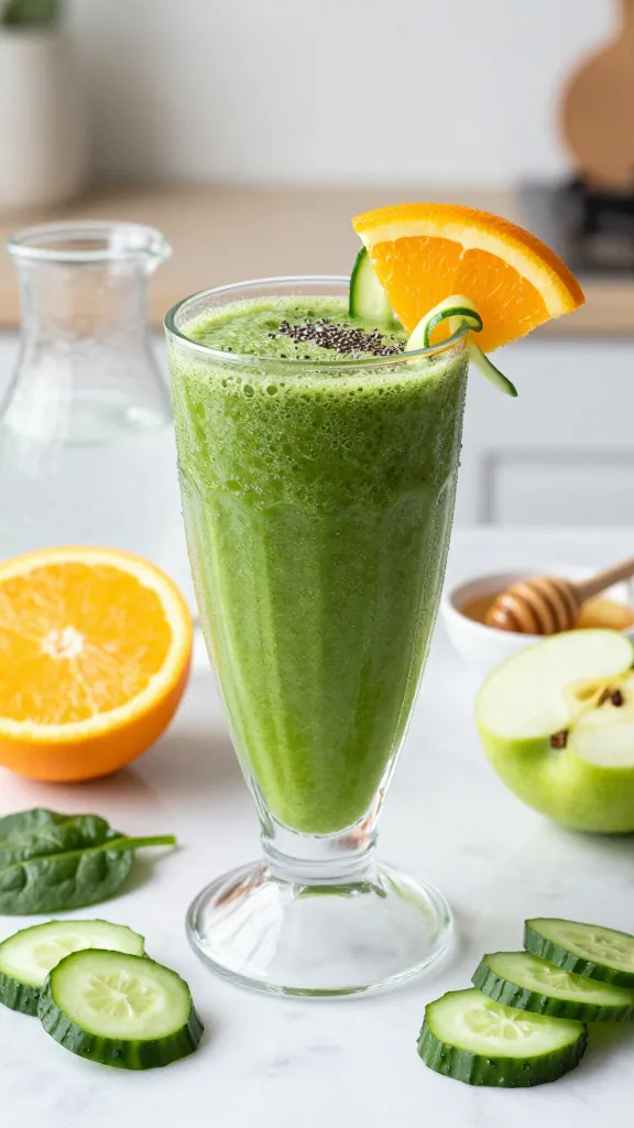 Citrus Green Refresher With Cucumber And Orange