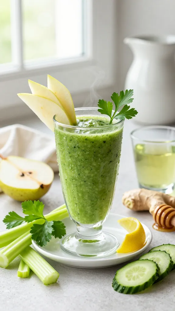 Garden Green Detox With Pear, Celery, And Parsley