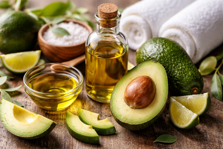 Avocado oil and fresh skincare essentials