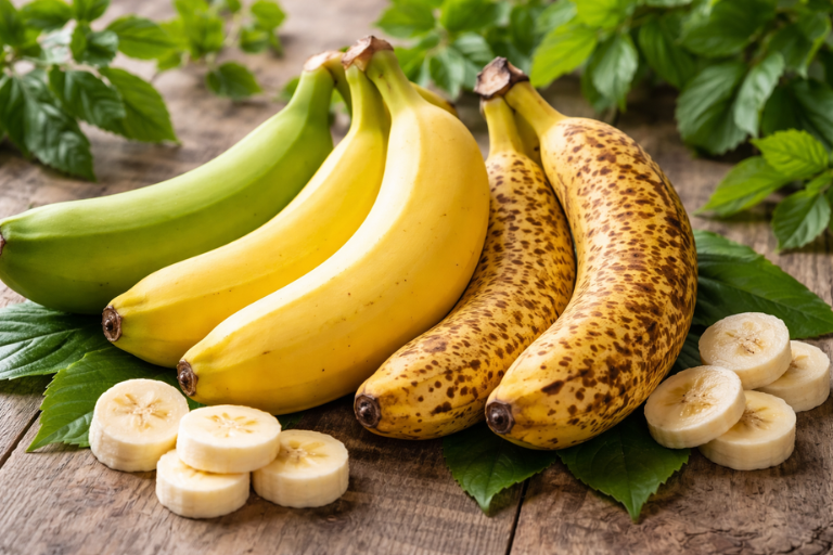Bananas in various stages of ripeness