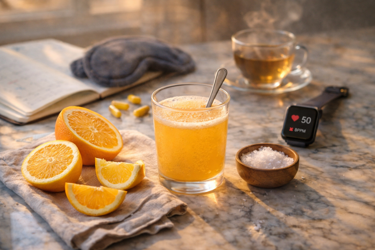 Golden hour citrus and adrenal drink