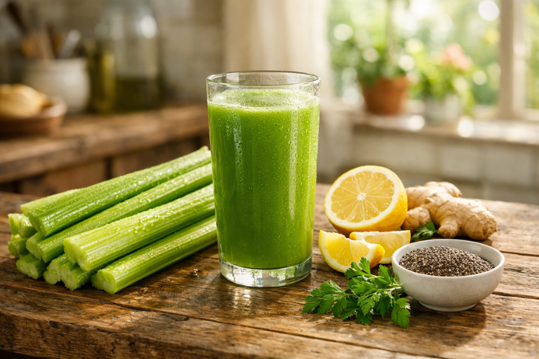 Morning refreshment on a rustic table