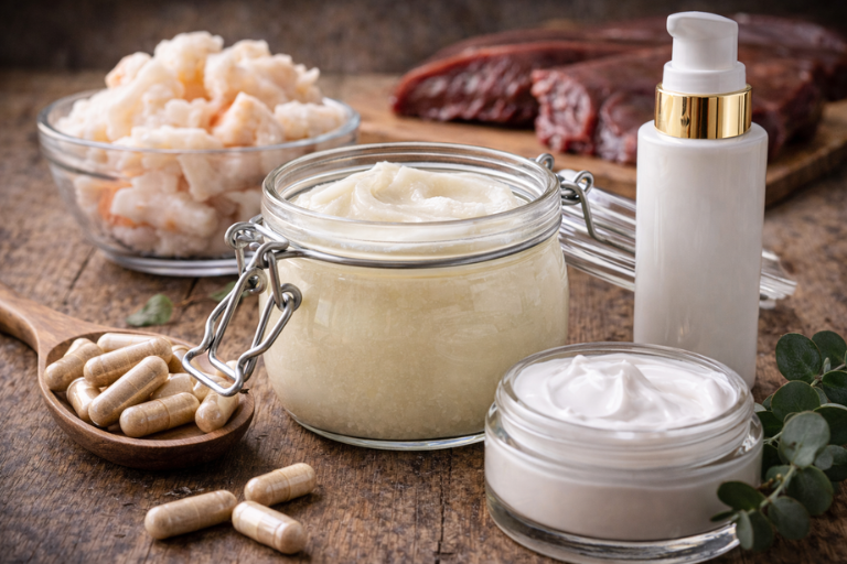 Skincare with beef tallow and moisturizers