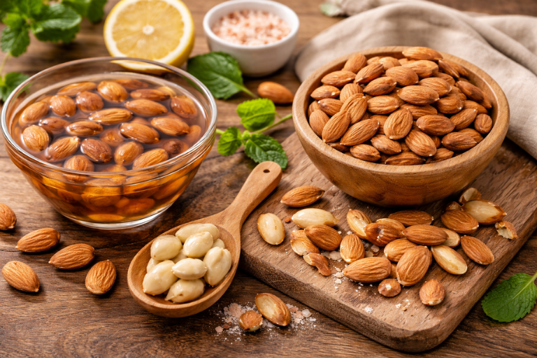 Soaked vs raw almonds comparison