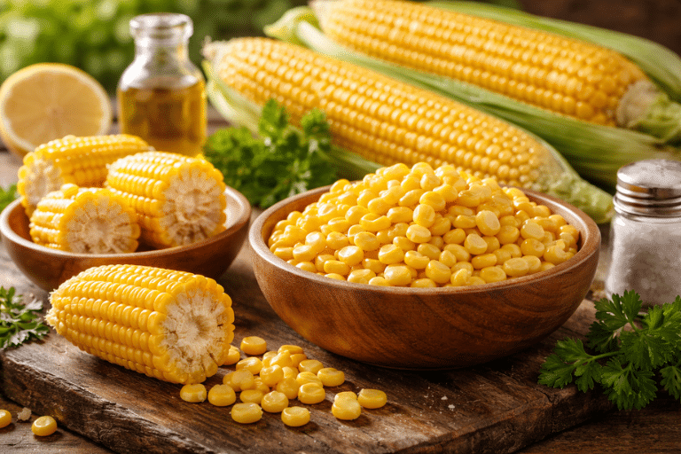 Sweet corn and fresh ingredients