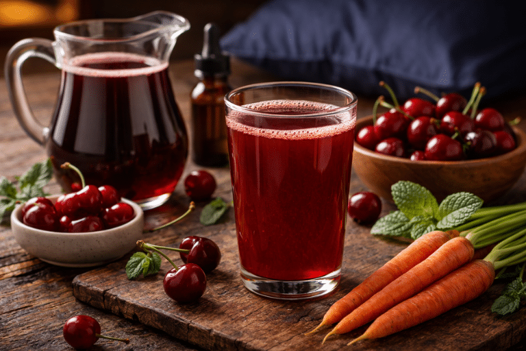 Tart cherry juice and fresh cherries