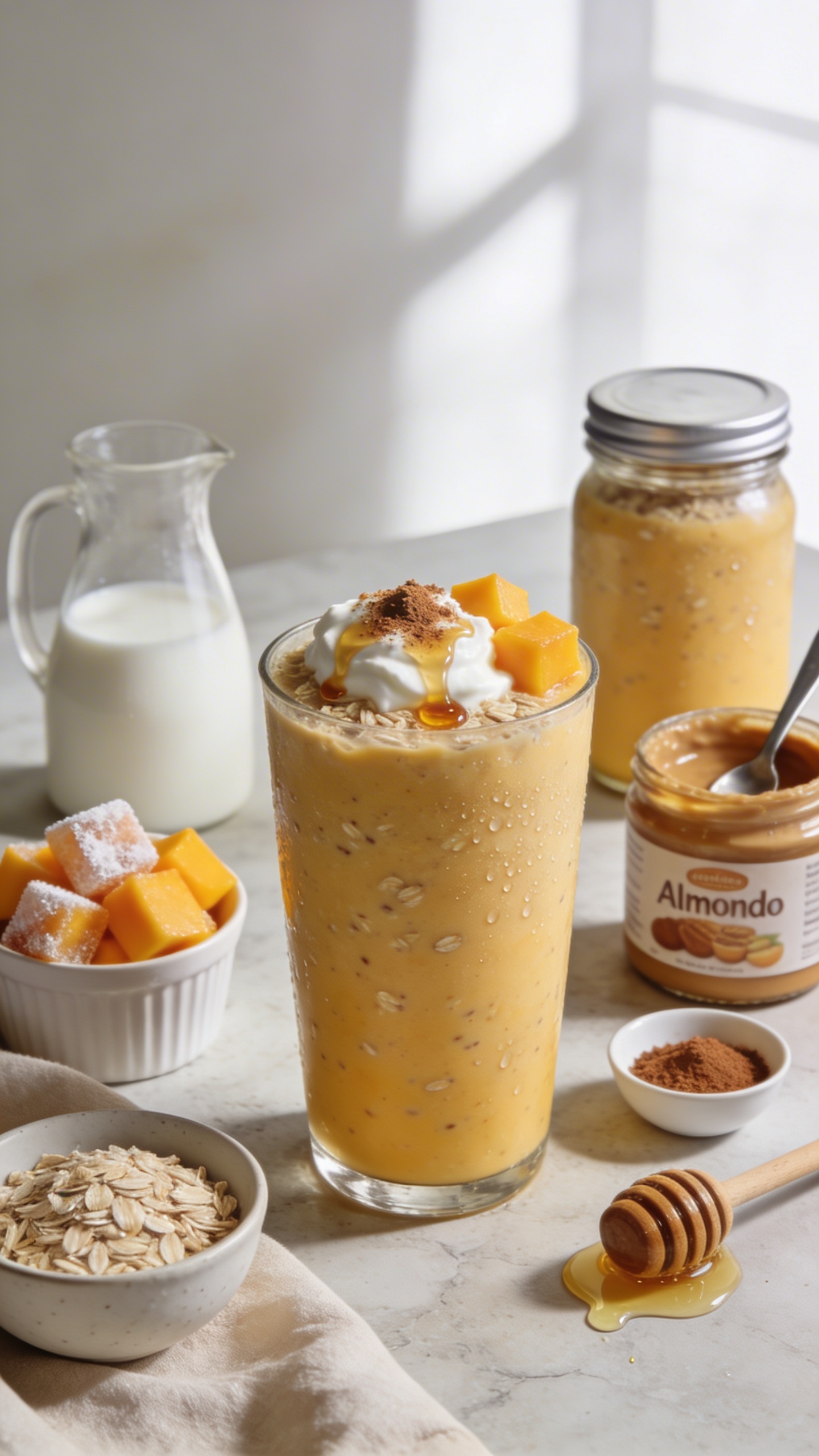 Mango Oatmeal Breakfast Smoothie That Actually Keeps You Full