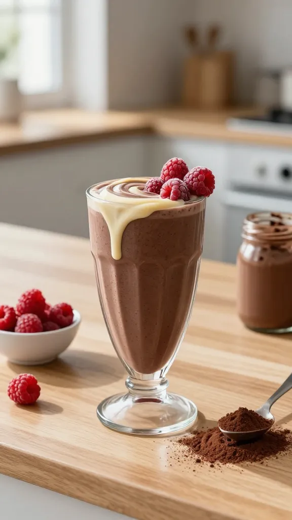 Chocolate Raspberry Protein Smoothie That Keeps You Moving