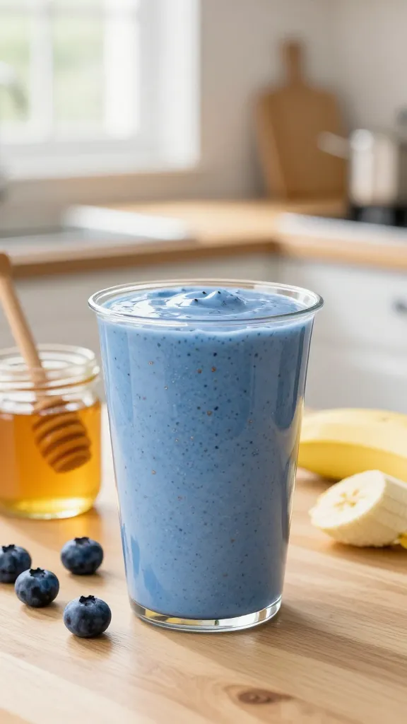 Chia-Spiked Blueberry Power Punch for Breakfast on the Run