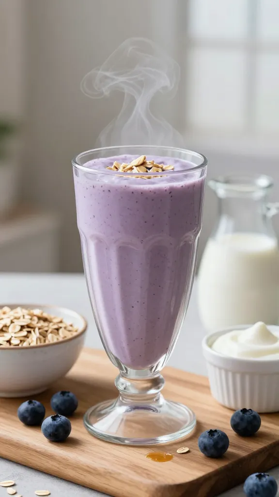 Velvet Blueberry Oat Smoothie That Keeps You Full and Focused