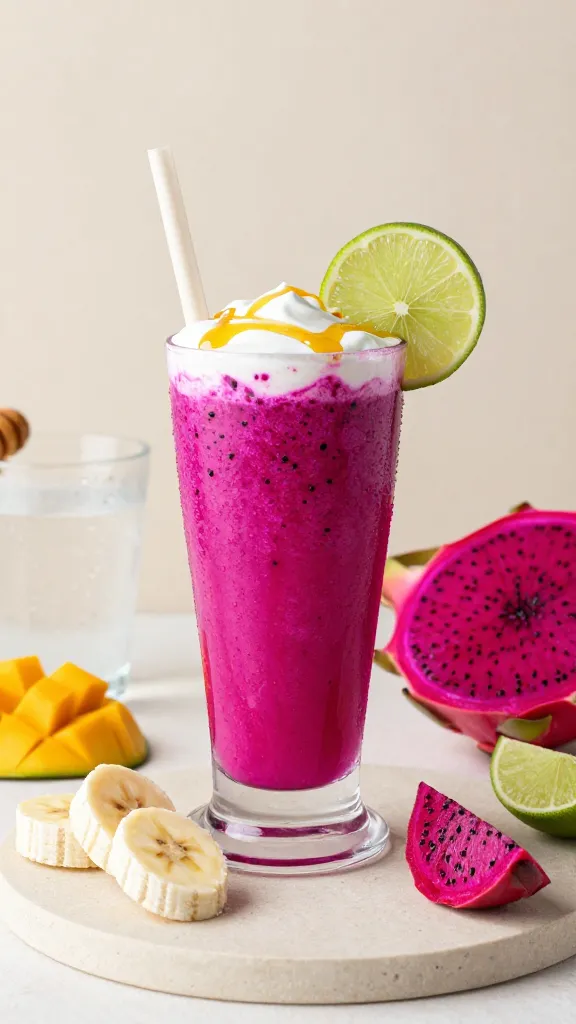 Hot-Pink Paradise: Classic Dragon Fruit Smoothie That Pops