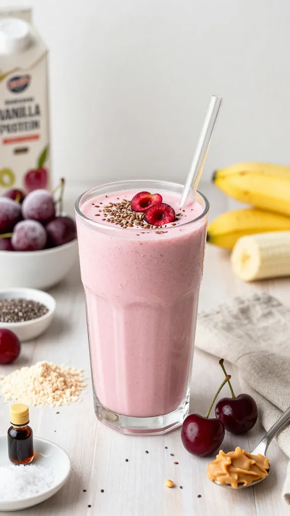 Cherry Vanilla Protein Shake For Power Mornings