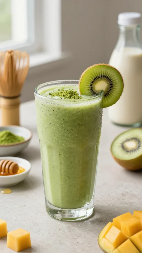 Kiwi Matcha Energy Smoothie That Beats Afternoon Slumps
