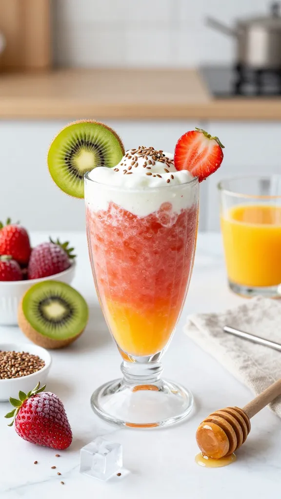 Strawberry-Kiwi Sunrise Smoothie That Kids Actually Finish