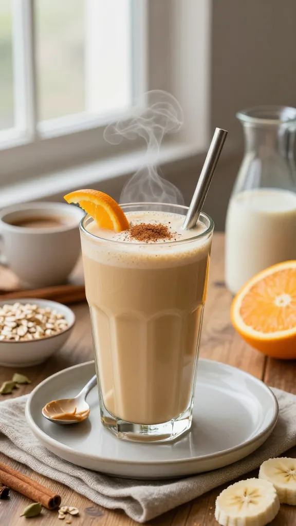 Spiced Orange Chai Latte Smoothie For Cozy Mornings