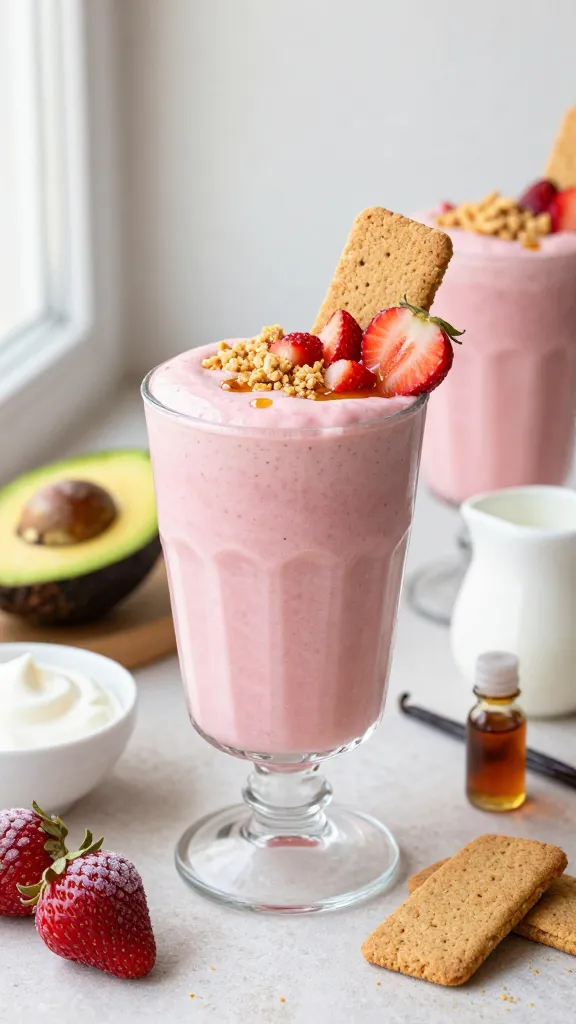 Strawberry Shortcake Avocado Smoothie