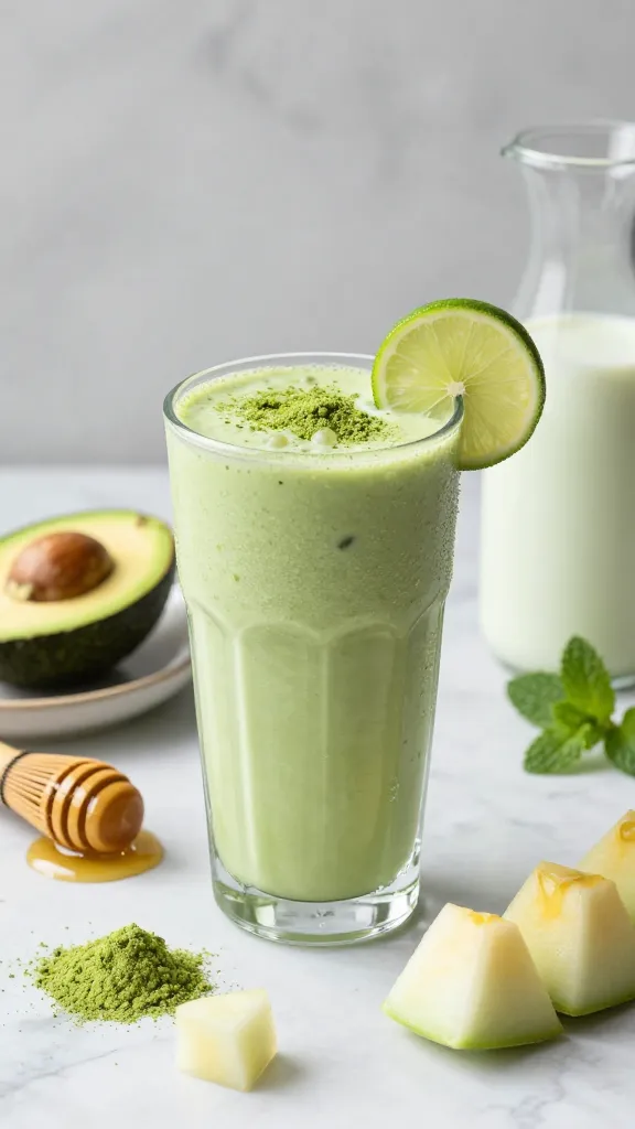 Honeydew Matcha Green Dream With Avocado