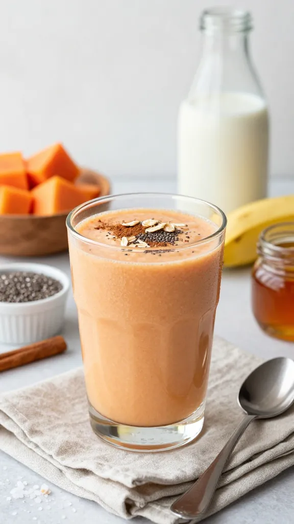 Papaya-Oat Breakfast Smoothie That Keeps You Full 